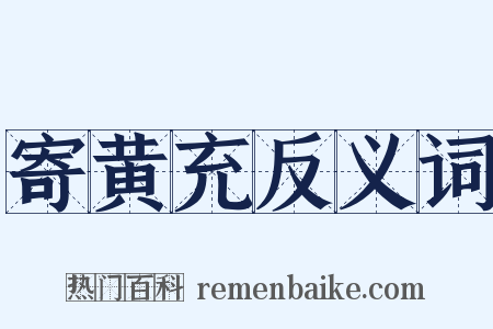 寄黄充反义词是什么意思的图片